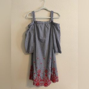 Gingham Cold Shoulder Dress